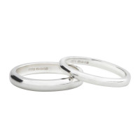 Sterling Silver D Shape Wedding Band