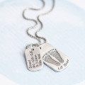 Personalised Baby Print Dog Tag Necklace Personalised baby print and birth information dog tag necklace with two pendants