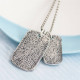 Dog Tag With Baby Prints And Birth Info Necklace - Two Pendants