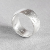 Sterling Silver Domed Sand Cast Wedding Ring