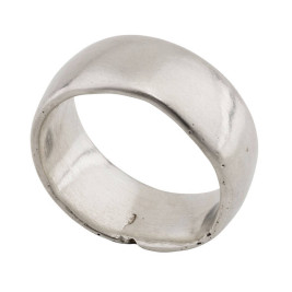 Sterling Silver Domed Sand Cast Wedding Ring