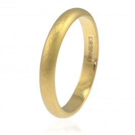 3mm Hammered Wedding Ring In 18ct Gold