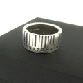 Extra Wide Silver Barcode Ring Extra Wide Silver Barcode Ring