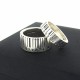 Extra Wide Silver Barcode Ring