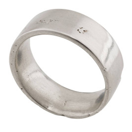 Sterling Silver Flat Sand Cast Wedding Ring