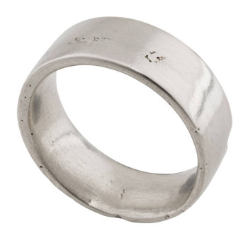 Sterling Silver Flat Sand Cast Wedding Ring Sterling Silver Flat Sand Cast Wedding Ring