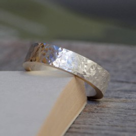Personalised Textured Wedding Band In Sterling Silver