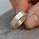 Personalised Textured Wedding Band In Sterling Silver