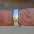 Personalised Textured Wedding Band Personalised textured sterling silver wedding band