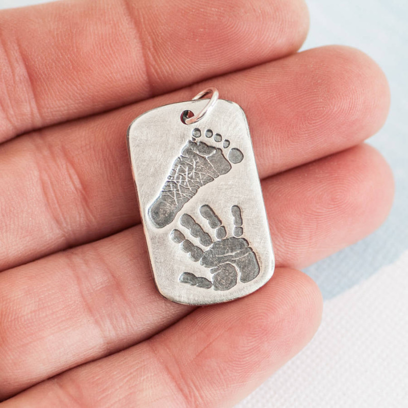 Personalised dog tag necklace pendant view
