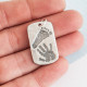 Footprint Handprint Personalised Mens Dog Tag Necklace - Two Pendants