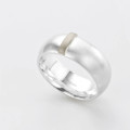 Linear Ring Linear Ring with a wide silver band and raised gold detail