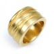 Wide Silver Texture Bound Ring In 18ct Gold Plated