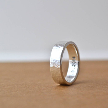 Hammered Silver Hidden Message Ring