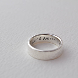 Hammered Silver Hidden Message Ring