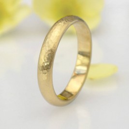 Hammered Ring In 18ct Yellow Or Rose Gold