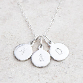 Hand Stamped Silver Personalised Charm Necklace