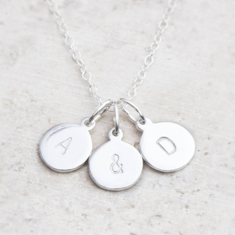 Hand Stamped Personalised Charm Necklace Hand-stamped personalised charm necklace