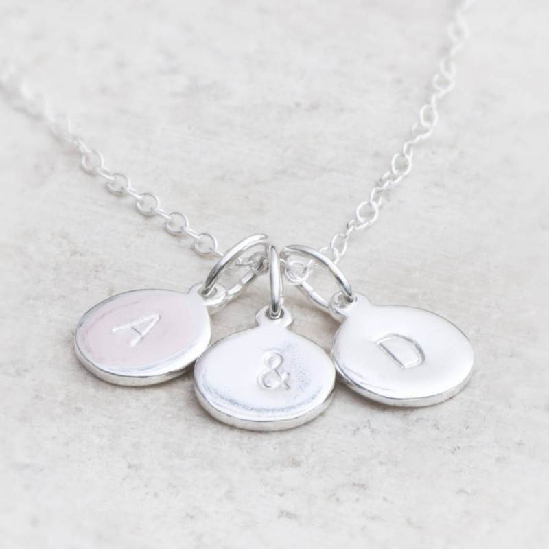 Hand Stamped Personalised Charm Necklace Hand-stamped personalised charm necklace
