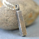 Handmade Blacksmiths Silver Hammered Block Necklace