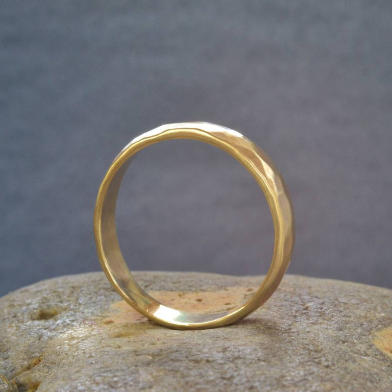 Handmade hammered wedding ring product image
