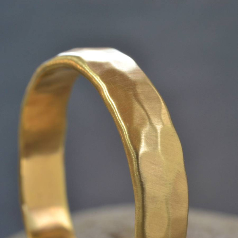 Handmade hammered wedding ring product image