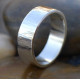 Hammered Silver Ring With Tree Bark Finish