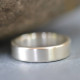 Handmade Satin Silver Rectangular Wedding Ring