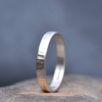 Handmade Silver Rippled Wedding Ring