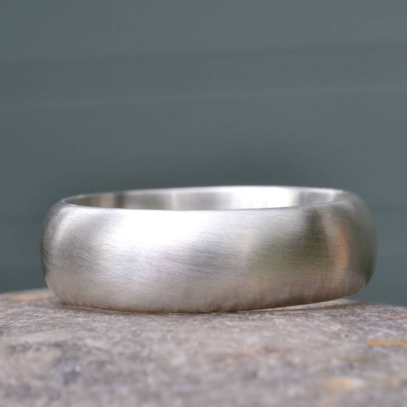 Handmade silver satin finish wedding ring product view