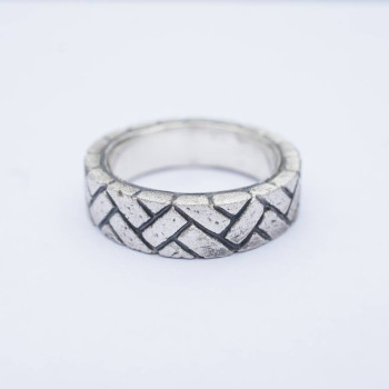 Herringbone Brick Silver Ring Herringbone Brick Silver Ring