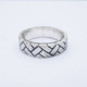 Herringbone Brick Silver Ring