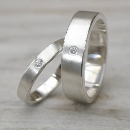 His And Hers Silver Wedding Rings