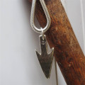 Hunters Moon Silver Arrowhead Necklace Close-Up Hunters Moon silver arrowhead necklace close-up