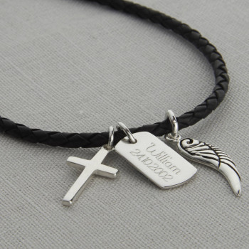 Boys Personalised Karma Dog Tag Necklace