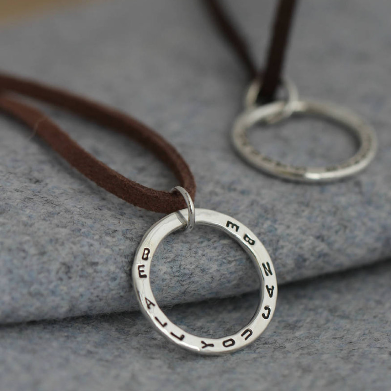Personalised Circle on Suede Personalised Circle on Suede jewellery image