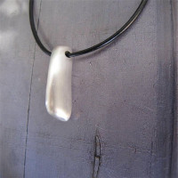 Long Heavy Silver Pendant