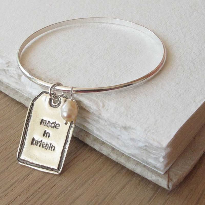Personalised fine silver designer label with custom wording