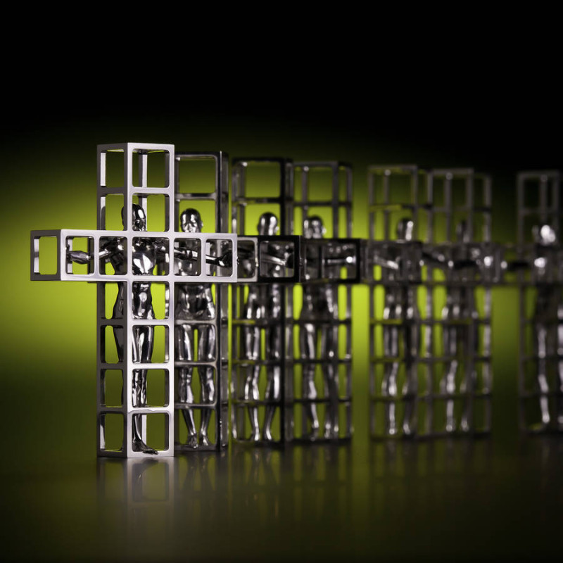 Man in a Cage micromachined pendant product image