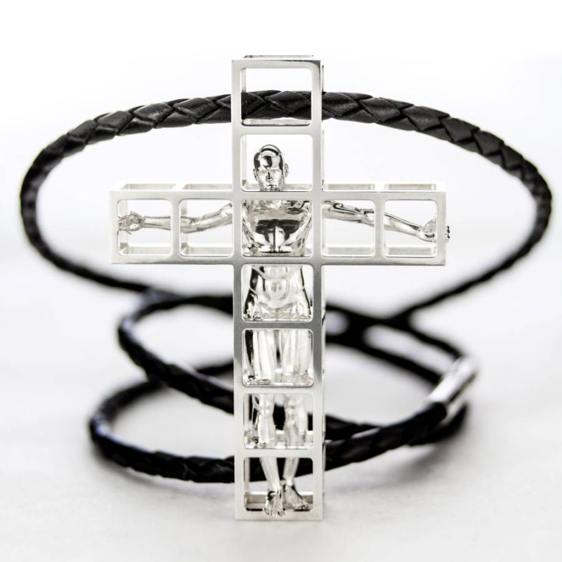 Man in a Cage micromachined pendant product image