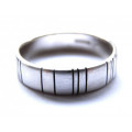 Men's Silver Barcode Oxidized Ring Men's silver barcode oxidized ring
