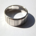 Men's Silver Barcode Oxidized Ring Men's silver barcode oxidized ring product view