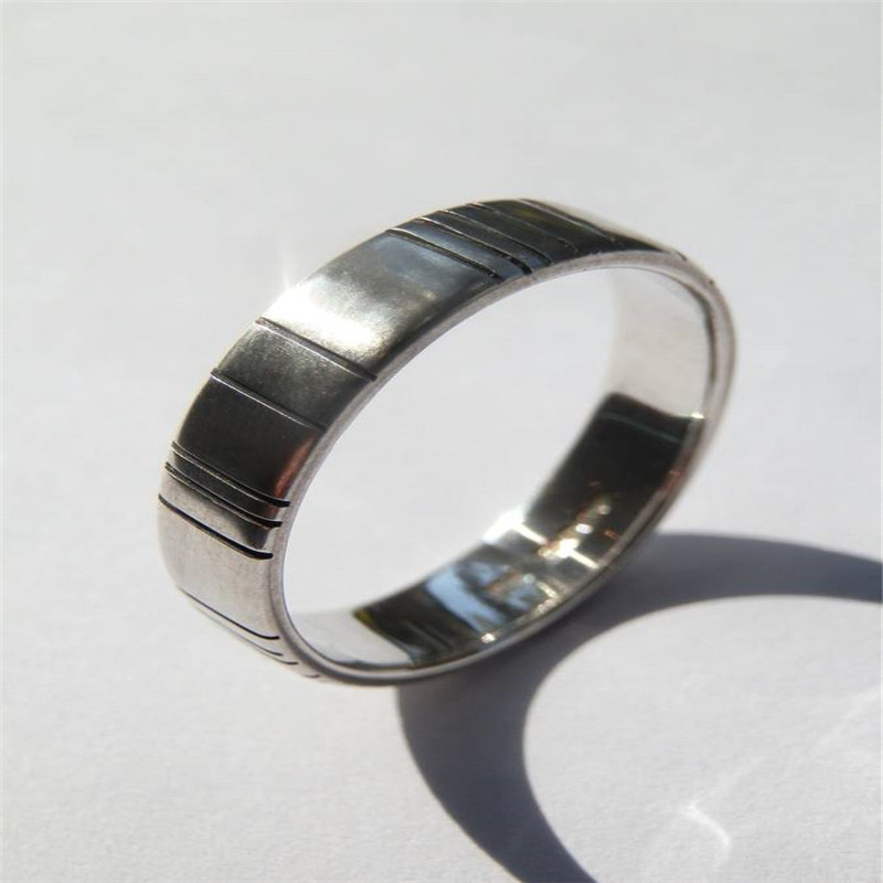 Men's Silver Barcode Oxidized Ring Men's silver barcode oxidized ring product view