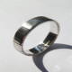 Mens Silver Barcode Oxidized Ring