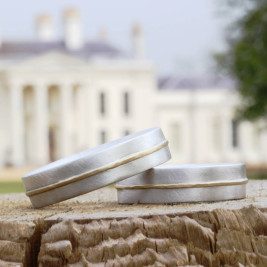 Medium Sterling Silver Ring With 18ct Gold Detail