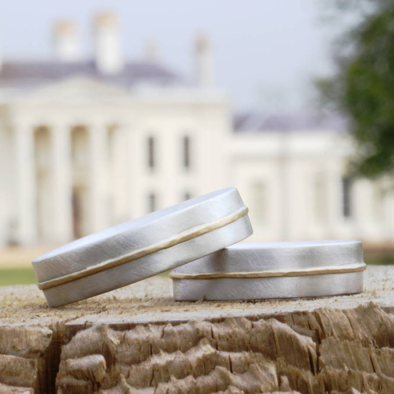 Medium Sterling Silver Ring with 18ct Gold Detail Medium sterling silver ring with 18ct gold detail