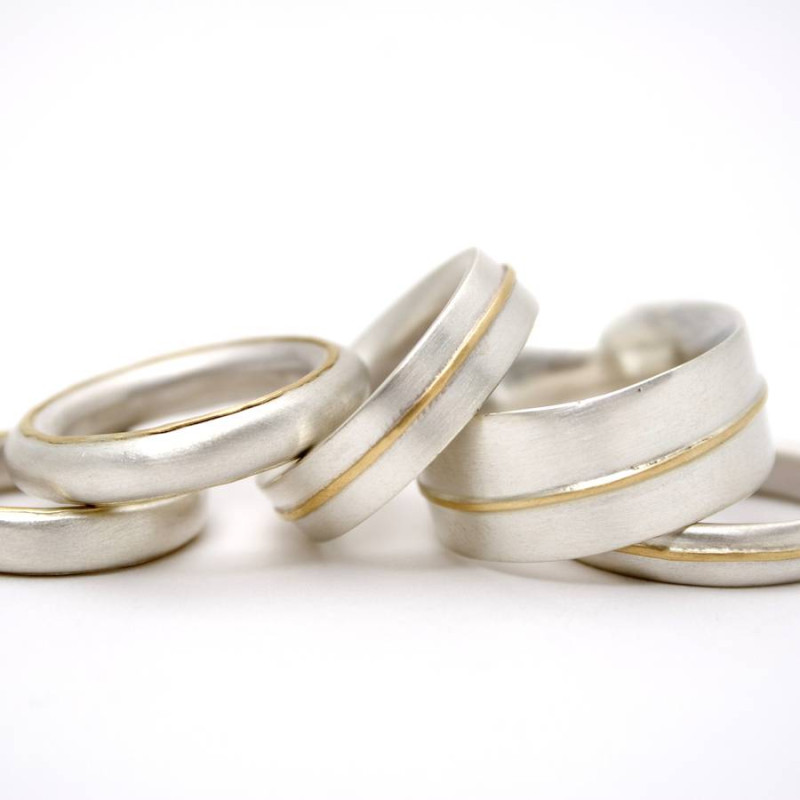 Medium Sterling Silver Ring with 18ct Gold Detail Medium sterling silver ring with 18ct gold detail