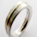 Medium Sterling Silver Ring with 18ct Gold Detail Medium sterling silver ring with 18ct gold detail