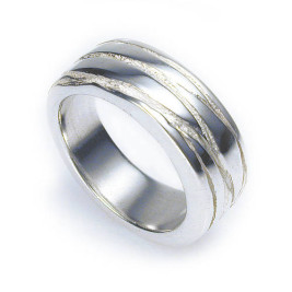 Silver Texture Bound Ring