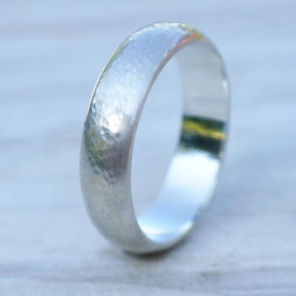 Mens Hammered Sterling Silver Ring